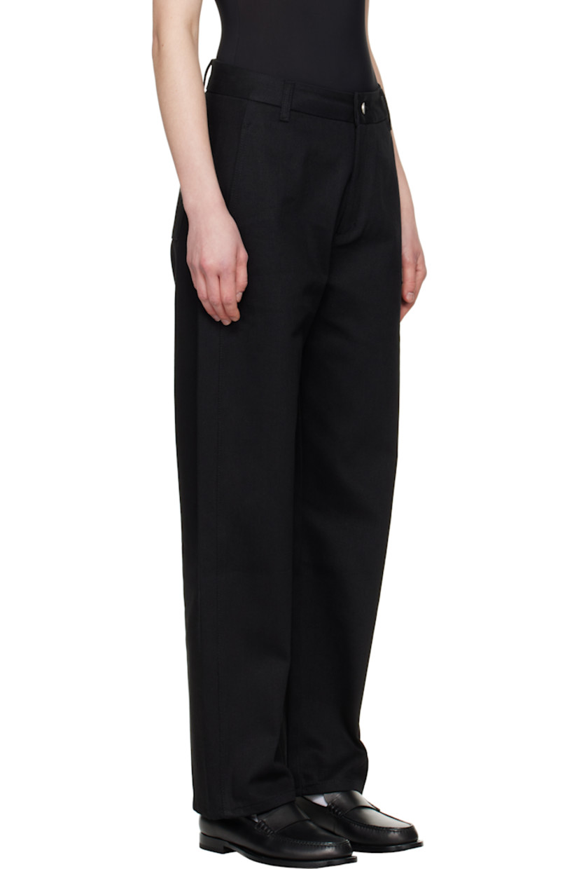 Tapered wide-leg non-stretch denim jeans. 

· Belt loops
· Four-pocket styling
· Zip fly
· Logo patch at back waistband

Supplier color: Black