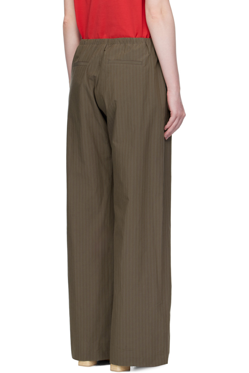 Cotton poplin lounge pants. Striped pattern throughout.

· Drawstring at elasticized waistband
· Four-pocket styling
· Zip fly

Supplier color: Brown
