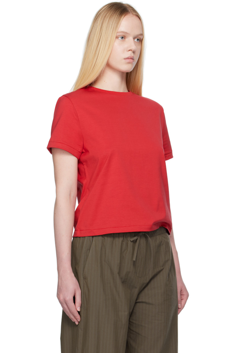 Cotton jersey T-shirt.

· Boxy-fit
· Rib-knit crewneck

Supplier color: Red
