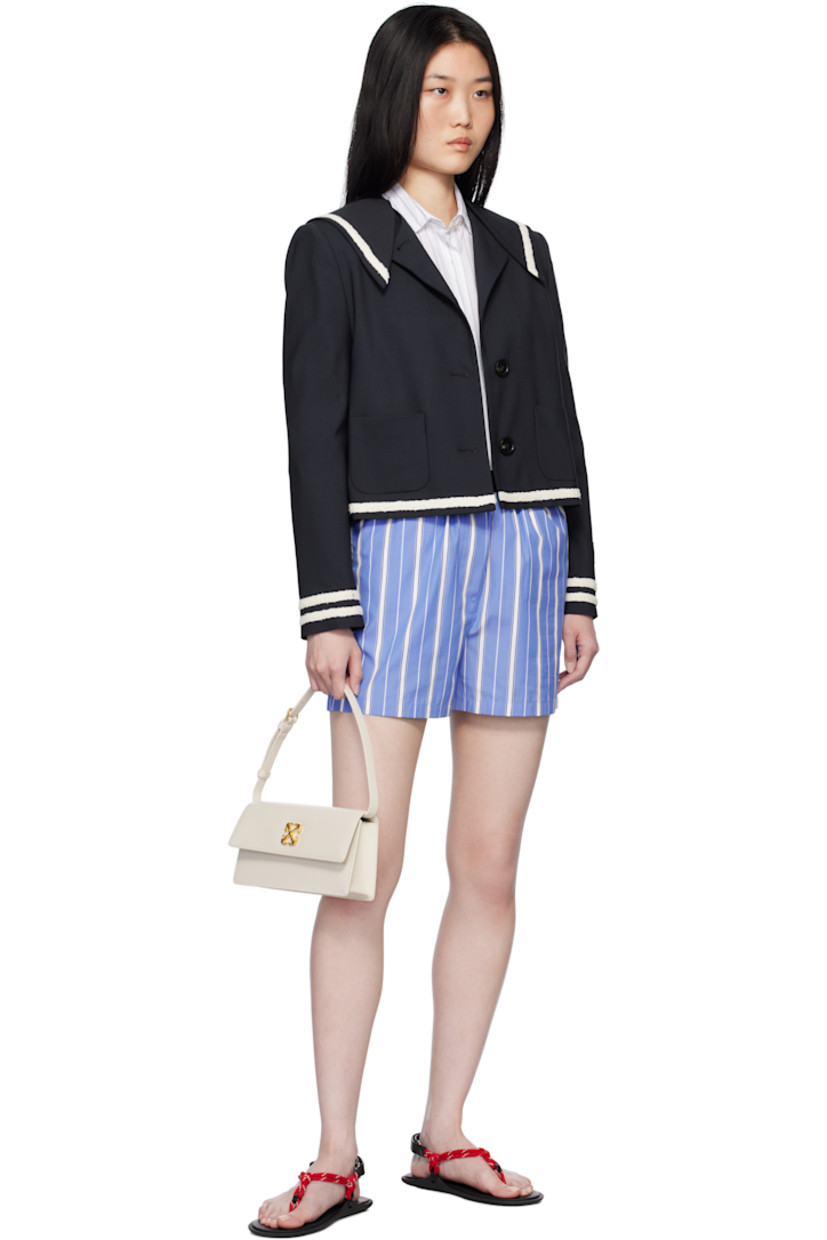 Cotton poplin shorts. Stripes throughout.

· Logo-woven elasticized waistband
· Three-pocket styling

Supplier color: Blue