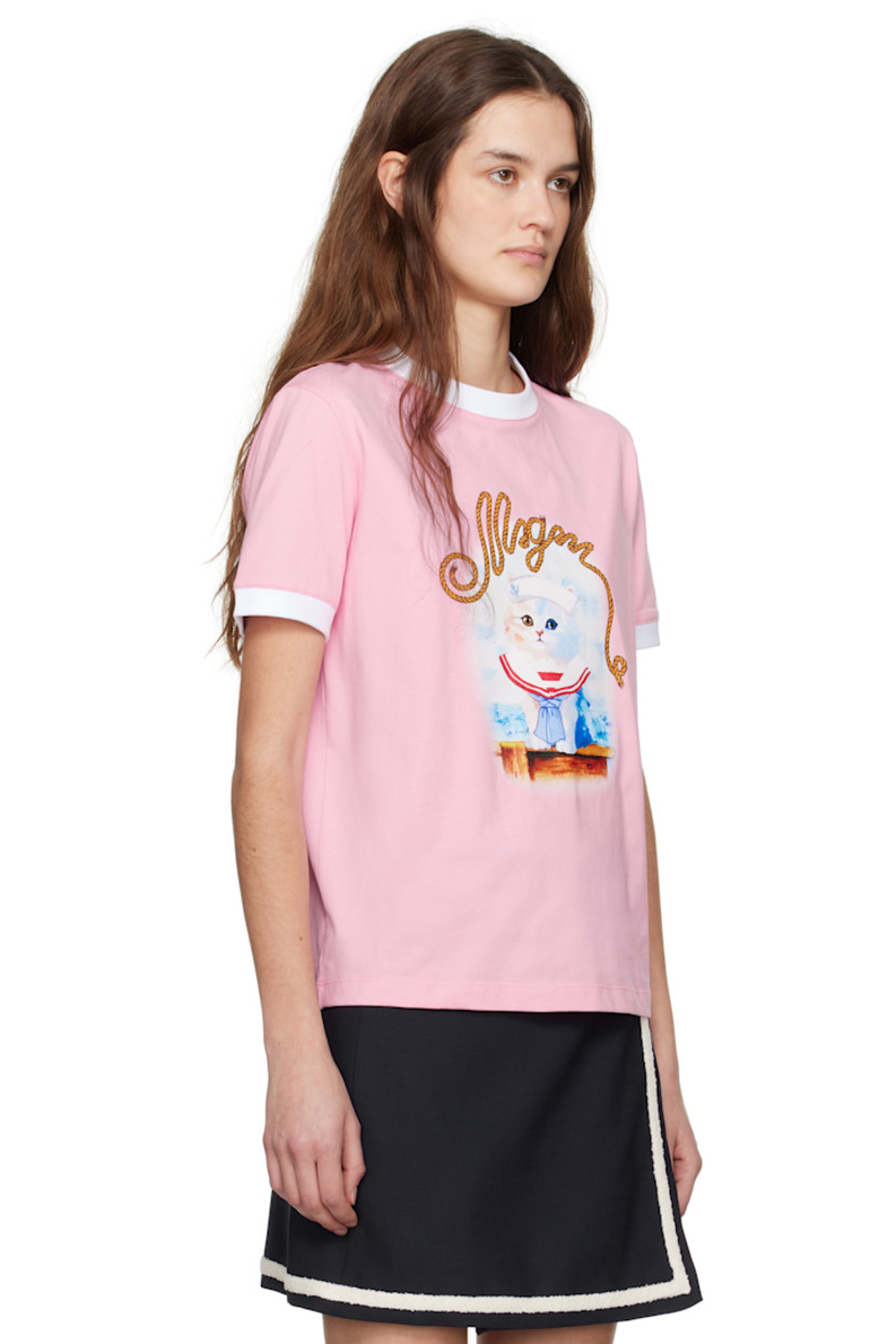Cotton jersey T-shirt.

· Rib-knit crewneck and cuffs
· Logo graphic printed at front

Supplier color: Pink