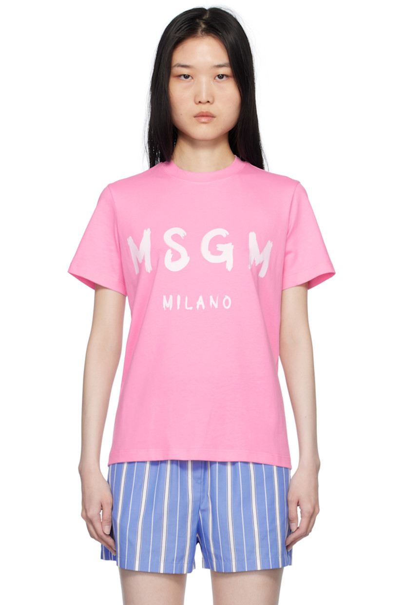 Cotton jersey T-shirt.

· Rib-knit crewneck
· Logo printed at front

Supplier color: Pink