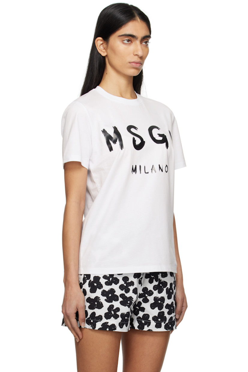 Cotton jersey T-shirt.

· Rib-knit crewneck
· Logo printed at front

Supplier color: White
