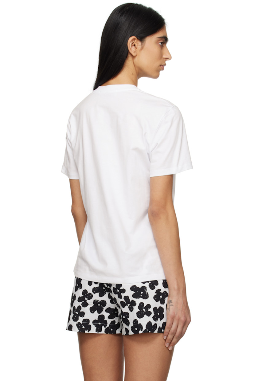 Cotton jersey T-shirt.

· Rib-knit crewneck
· Logo printed at front

Supplier color: White