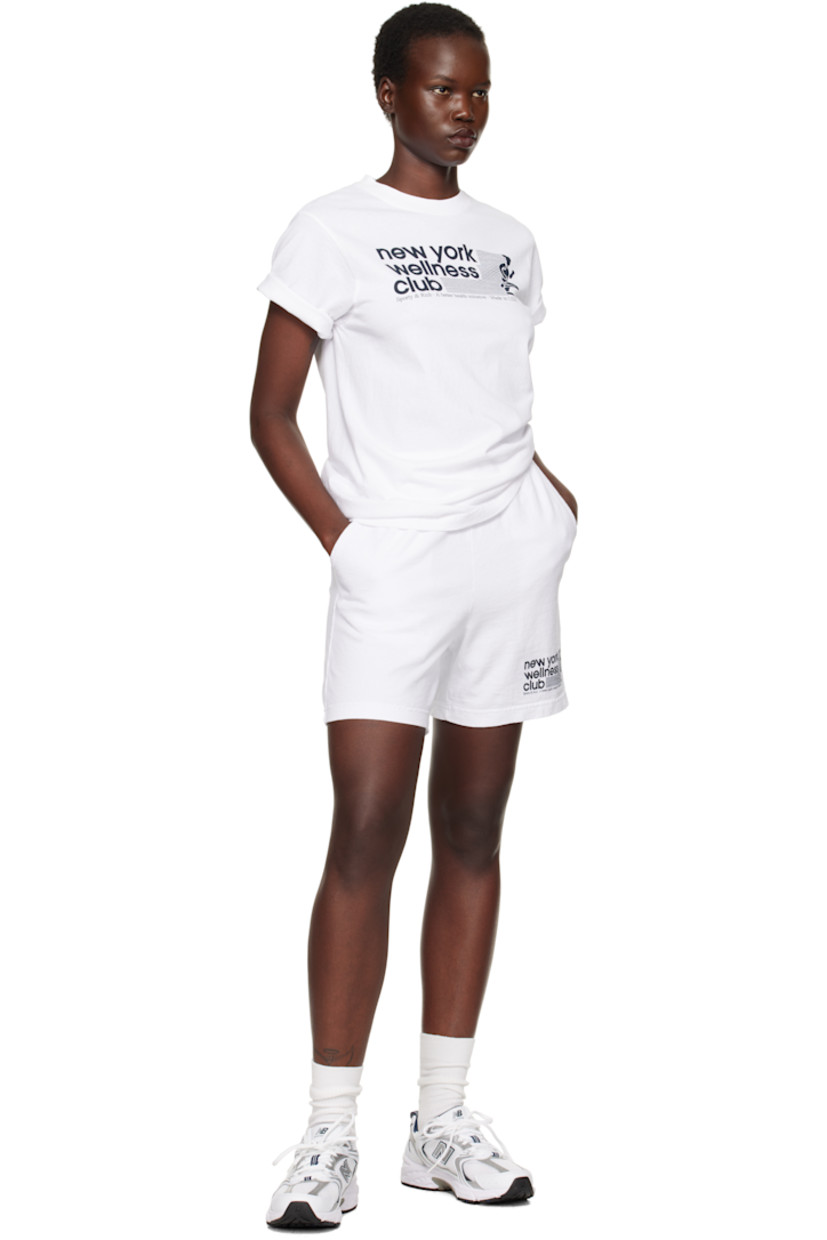 Garment-dyed 9 oz cotton jersey shorts.

· Pre-shrunk
· Concealed drawstring at elasticized waistband
· Three-pocket styling
· Logo graphic printed at front hem

Supplier color: White/Navy