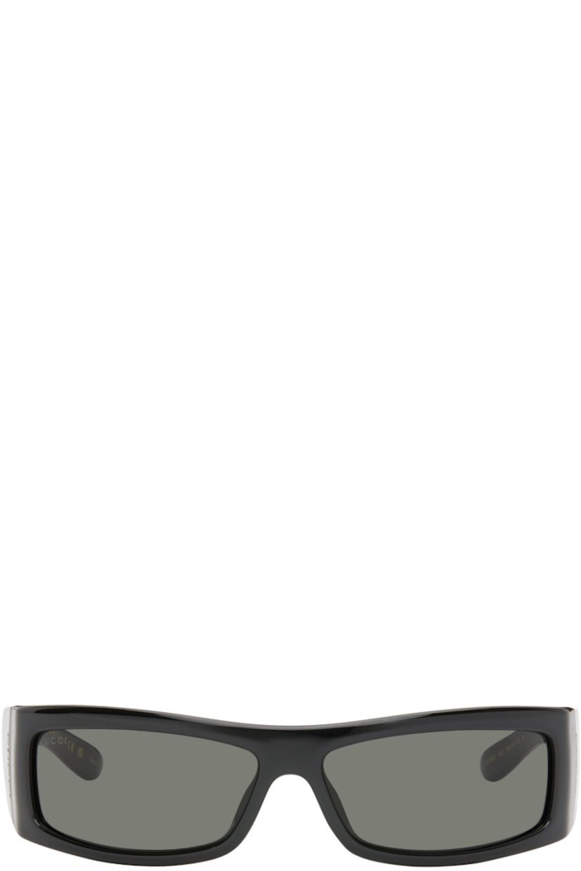 Rectangular acetate-frame sunglasses in black.

· Gray lenses
· 100% UV protection, Category 3
· Logo etched at lens
· Integrated nose pads
· Logo plaque at temples
· Includes velvet case
· Size: 64.14 130

Supplier color: Black