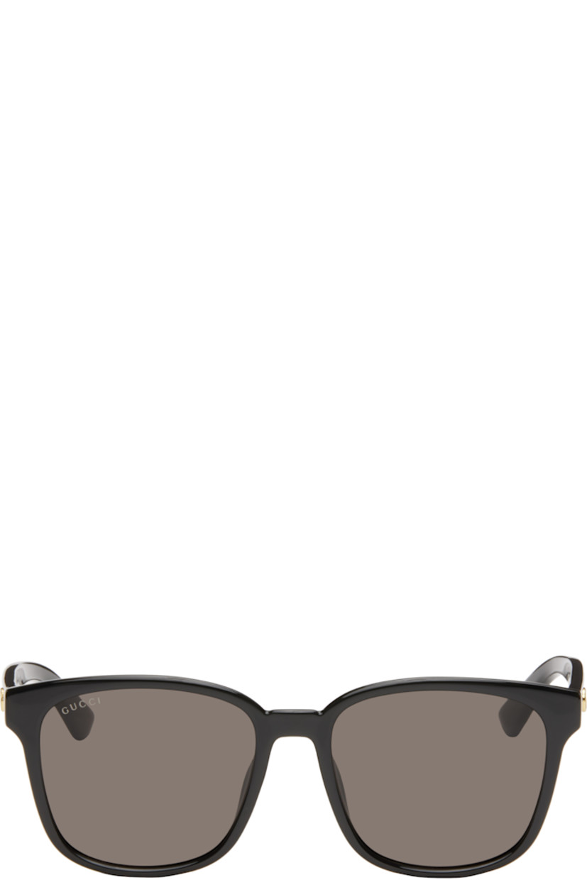 Square acetate-frame sunglasses in black.

· Gray lenses 
· 100% UVA/UVB protection, Category 3
· Logo etched at lens
· Integrated nose pads
· Gold-tone logo hardware at temples
· Includes case
· Size: 56.18 150

Supplier color: Black