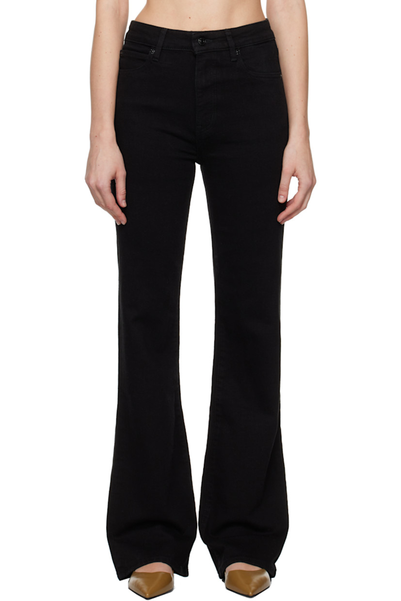 Relaxed-fit bootcut stretch denim jeans.

· High-rise 
· Belt loops
· Five-pocket styling
· Zip-fly
· Logo-engraved black hardware

Supplier color: Smokescreen