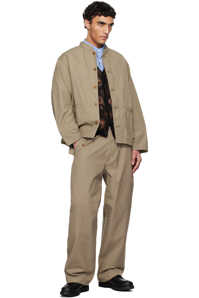 Plain-woven cotton-and polyester-blend jacket. Lightweight and quick-drying.

· Band collar
· Button closure
· Welt pockets
· Zip pocket at interior

Part of the ONE OCEAN, ALL LANDS capsule.

Supplier color: Taupe