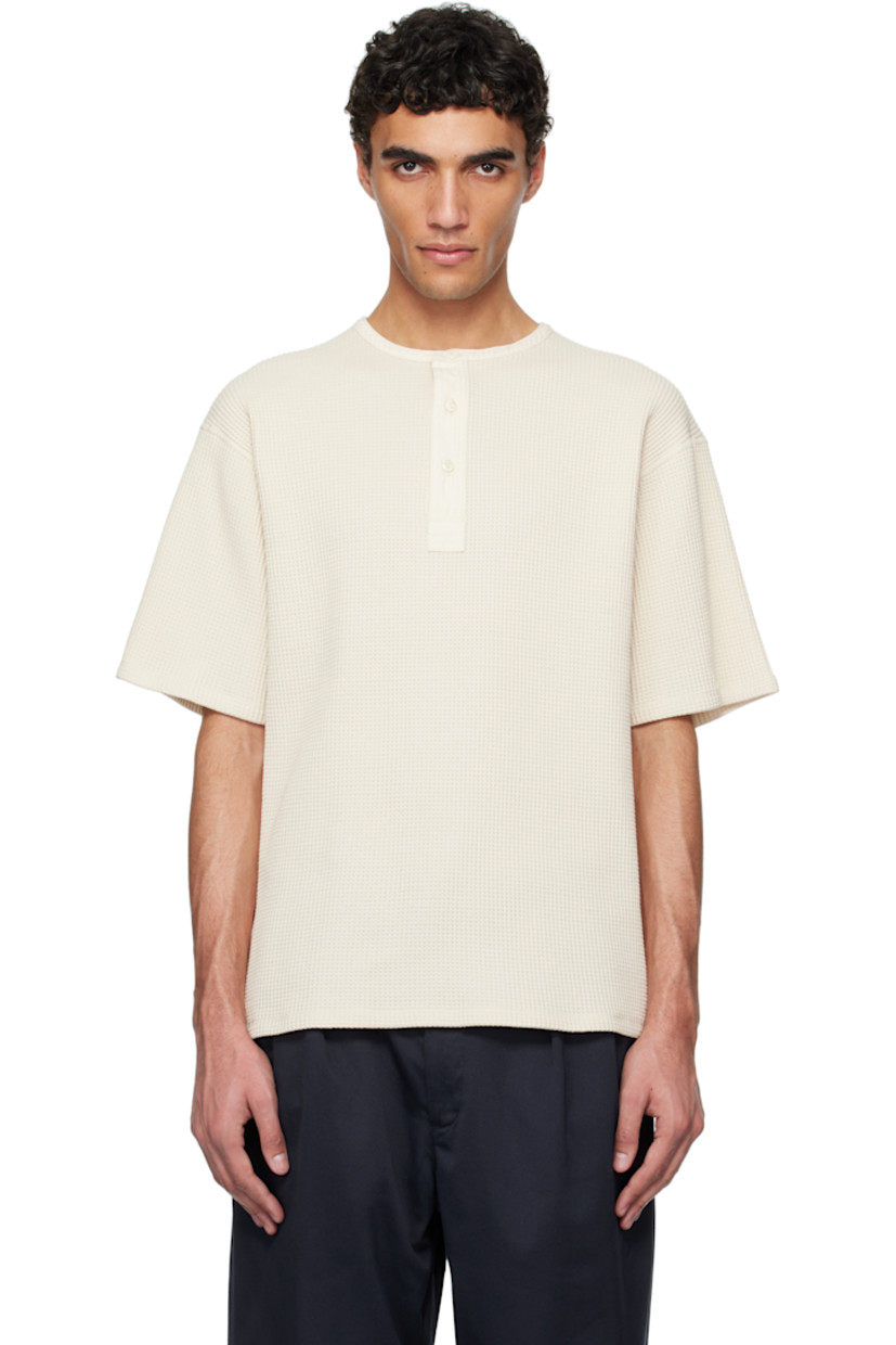 Waffle-knit cotton- and polyester-blend henley. 

· Crewneck
· Three-button placket

Part of the ONE OCEAN, ALL LANDS capsule.

Supplier color: Natural