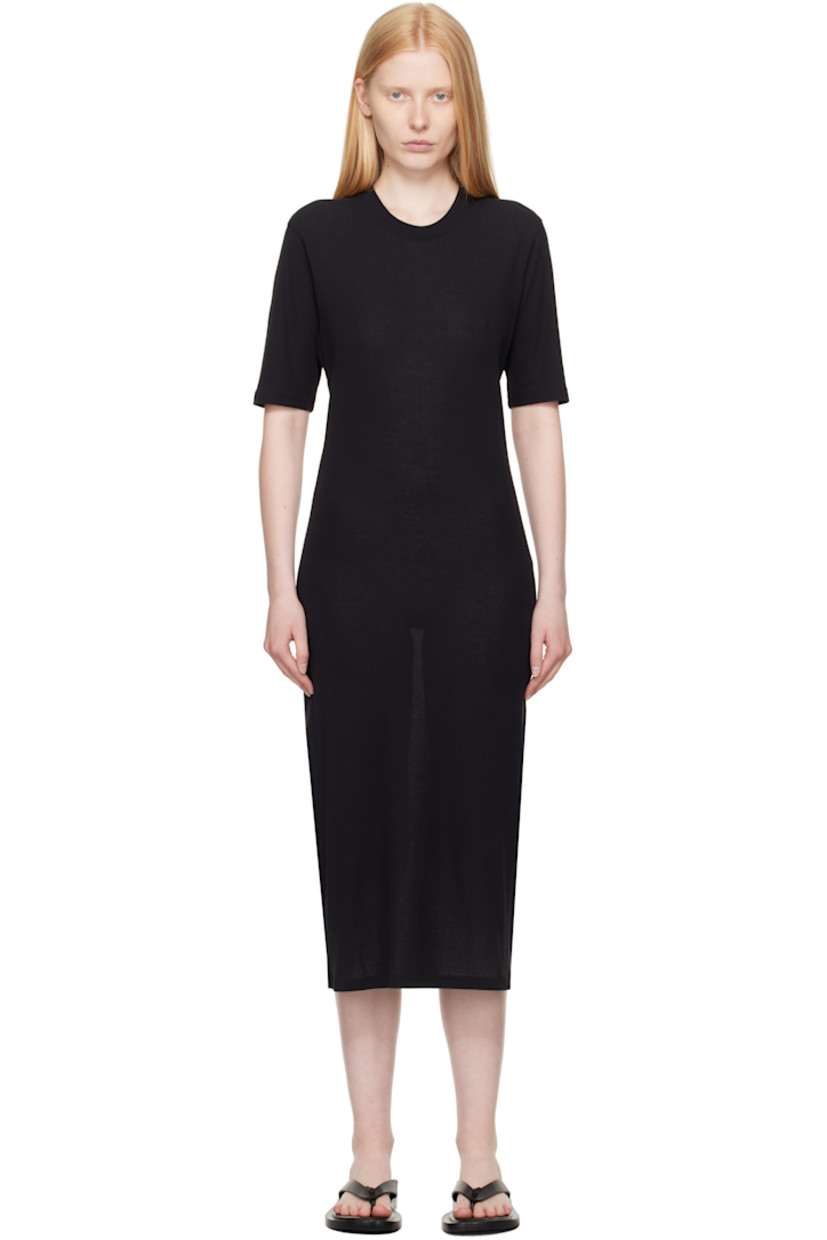 Lightweight cotton jersey maxi dress.

· Rib-knit crewneck
· Logo embroidered at back collar

Supplier color: Black