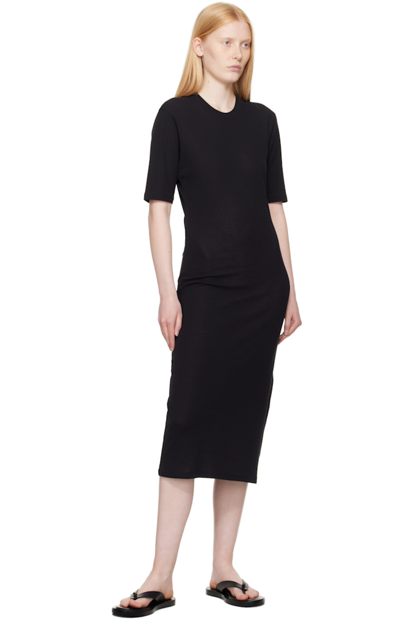 Lightweight cotton jersey maxi dress.

· Rib-knit crewneck
· Logo embroidered at back collar

Supplier color: Black