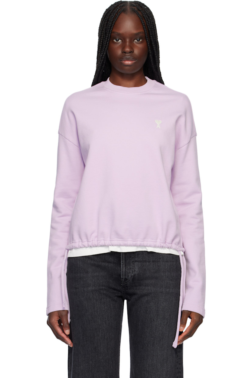 Organic cotton French terry sweatshirt.

· Rib-knit crewneck
· Logo embroidered at chest and back collar
· Drawstrings at cropped hem
· Dropped shoulders

Supplier color: Lilac
