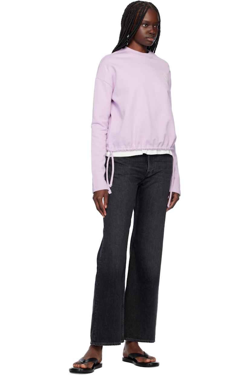 Organic cotton French terry sweatshirt.

· Rib-knit crewneck
· Logo embroidered at chest and back collar
· Drawstrings at cropped hem
· Dropped shoulders

Supplier color: Lilac