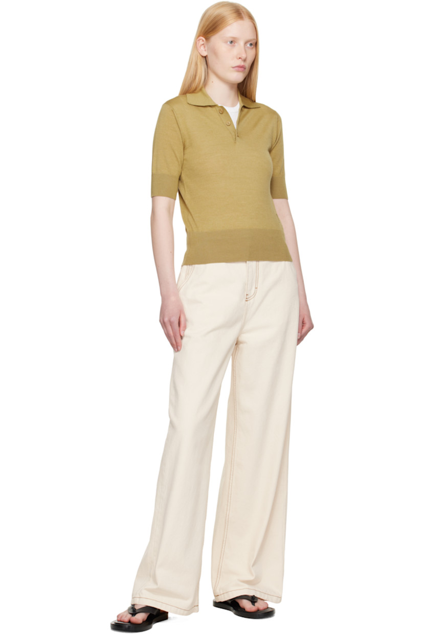 Knit extrafine merino wool- and silk-blend polo.

· Rib-knit spread collar, hem, and cuffs
· Three-button placket
· Logo embroidered at front

Supplier color: Havana