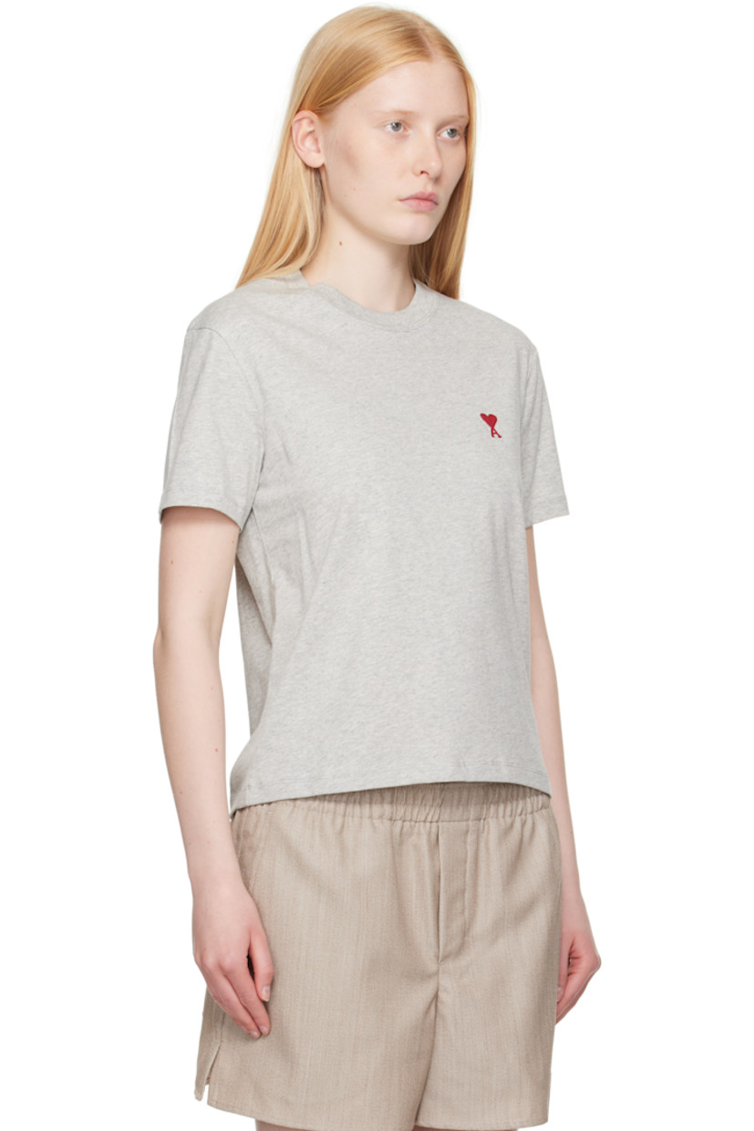 Organic cotton jersey T-shirt.

· Rib-knit crewneck
· Logo embroidered at chest and back collar 

Supplier color: Heather ash grey