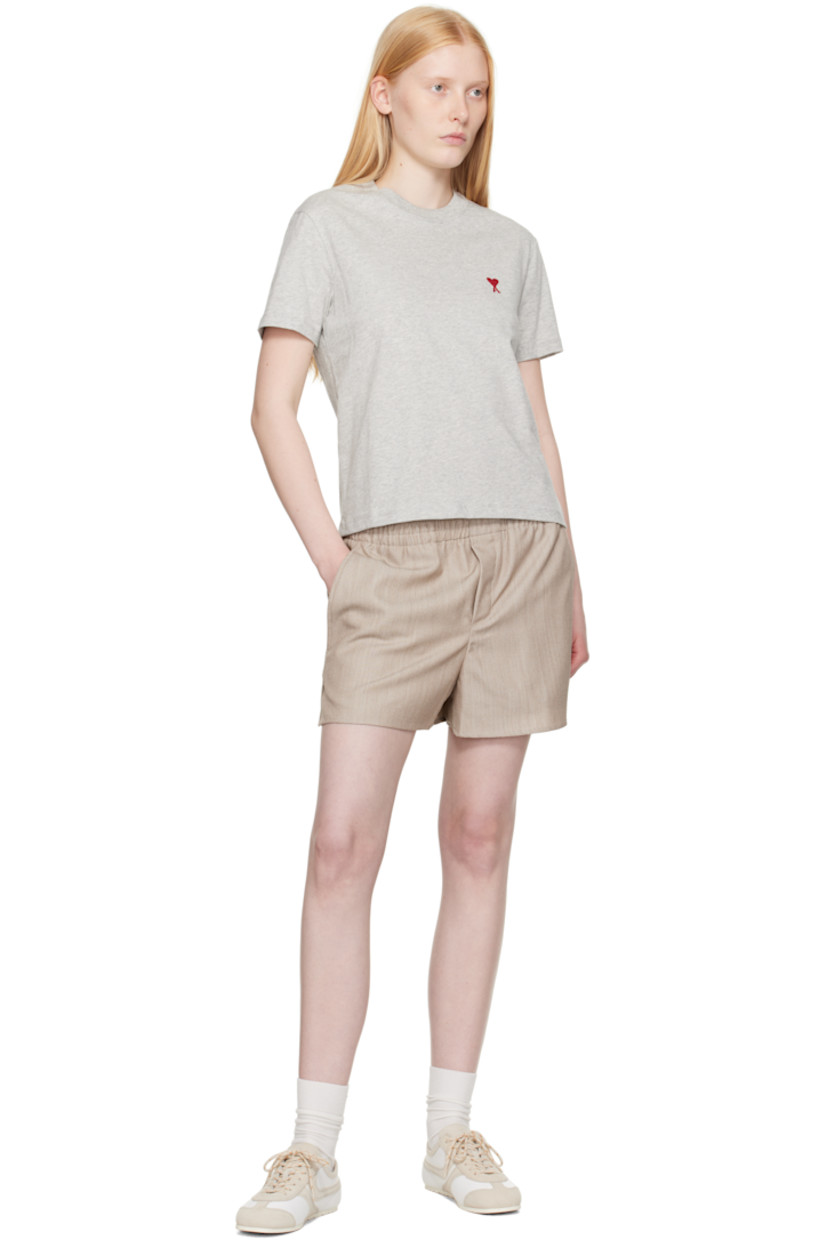 Organic cotton jersey T-shirt.

· Rib-knit crewneck
· Logo embroidered at chest and back collar 

Supplier color: Heather ash grey