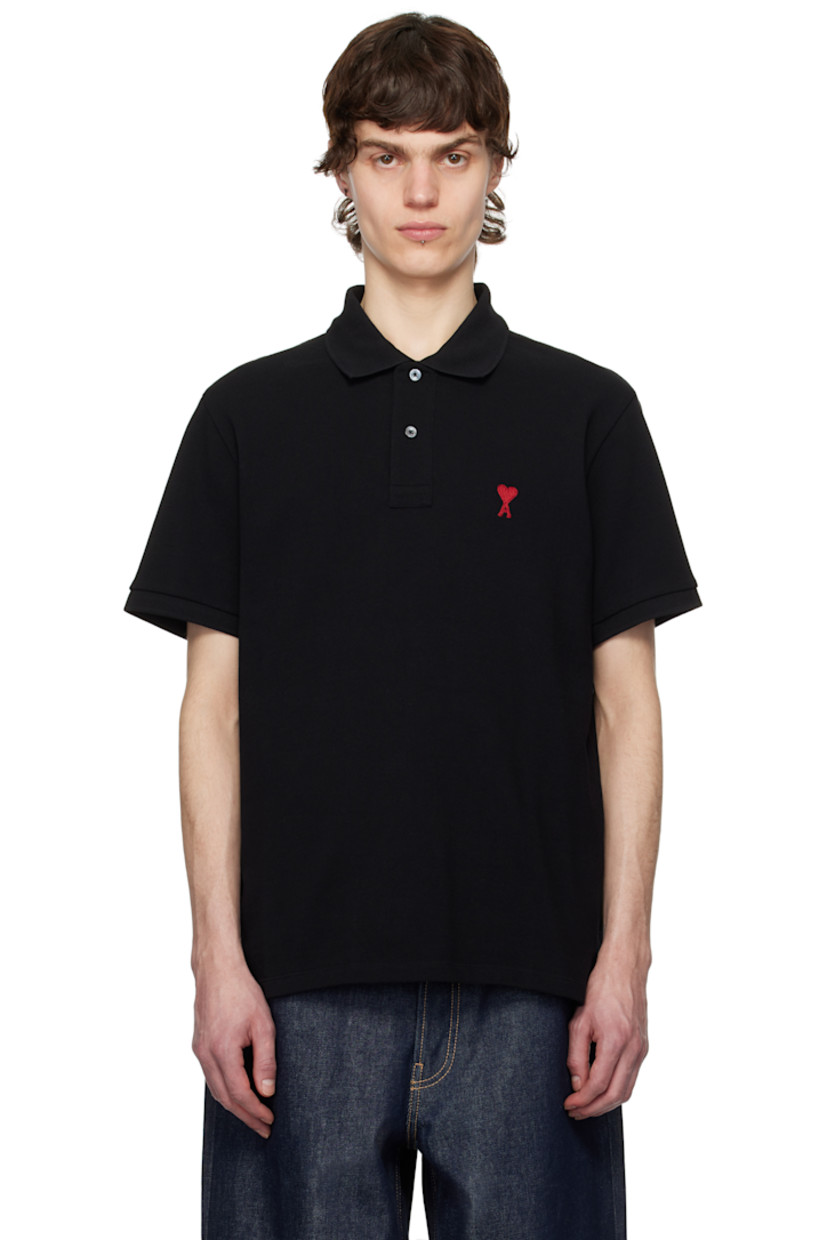 Organic cotton piqué polo. 

· Rib-knit spread collar and cuffs
�· Two-button placket
· Logo embroidered at chest and back collar
· Tennis-tail hem

Supplier color: Black
