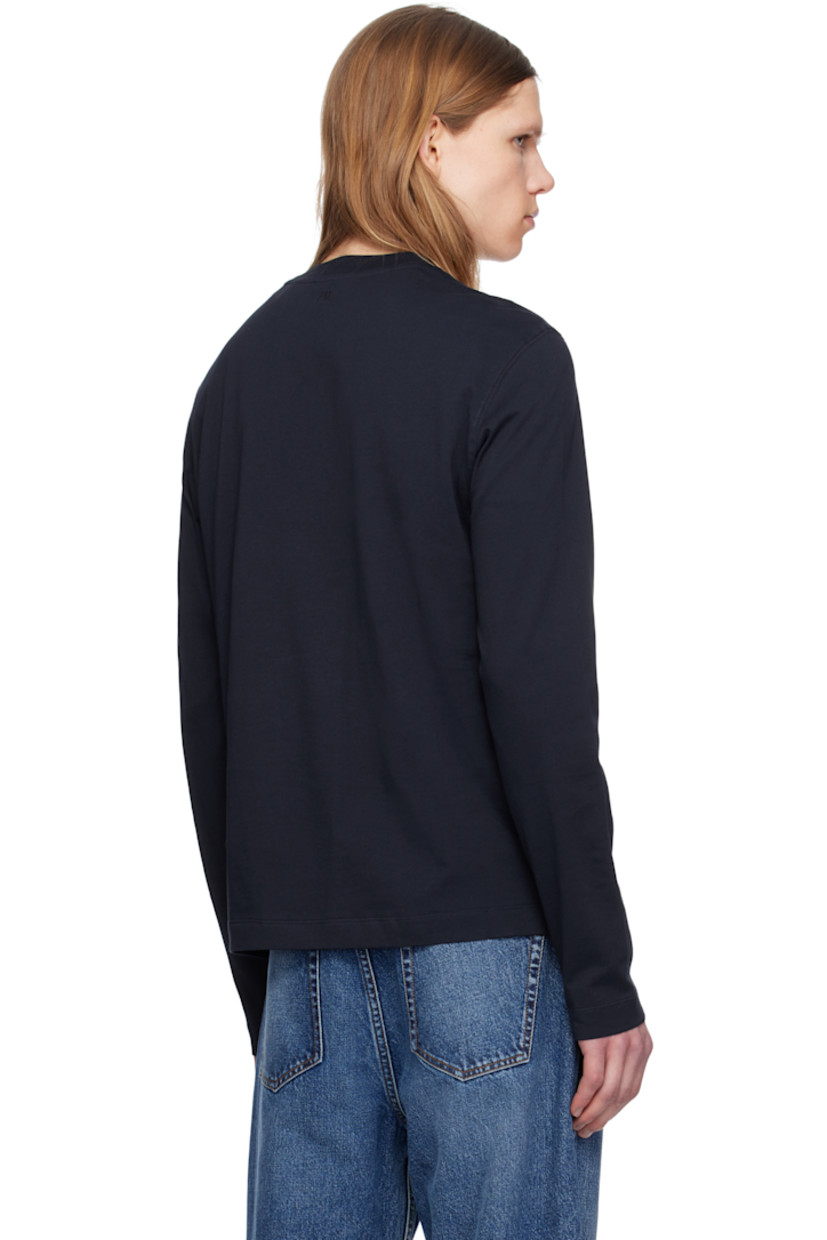 Organic cotton jersey T-shirt.

· Rib-knit crewneck
· Embroidered logo at chest and back collar

Supplier color: Night blue