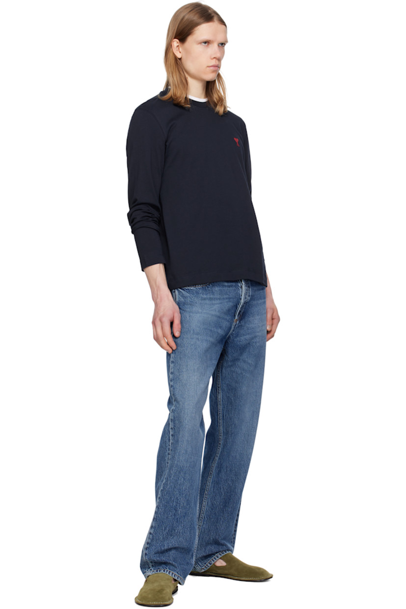 Organic cotton jersey T-shirt.

· Rib-knit crewneck
· Embroidered logo at chest and back collar

Supplier color: Night blue