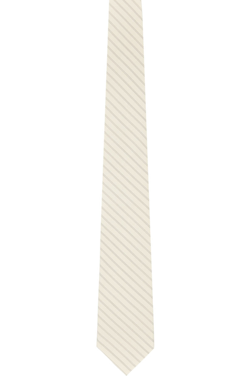 Lightweight super 180s plain-woven wool tie in off-white. 

· Stripes throughout
· Keeper loop at back face
· W3"

Supplier color: Ivory stripe