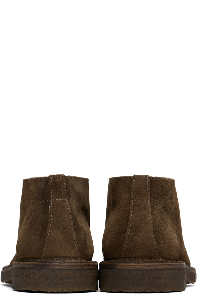 Handcrafted ankle-high suede desert boots in brown.

· Moc toe
· Lace-up closure
· Suede and grained leather lining 
· Crêpe rubber sole 

Supplier color: Brown