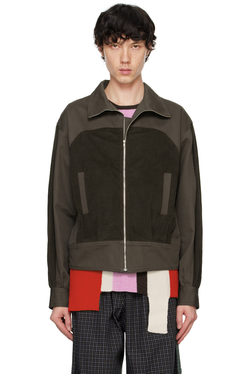 Cotton twill and cotton corduroy jacket.

· Paneled construction
· Spread collar
· Zip closure
· Welt pockets
· Single-button barrel cuffs

Available exclusively at SSENSE.

Supplier color: Beam