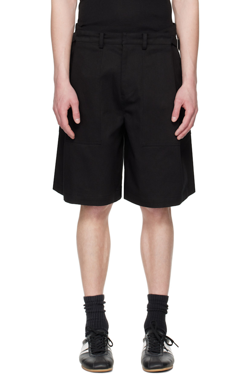 Cotton twill shorts. 

· Belt loops
· Adjustable cinch tabs at waistband
· Four-pocket styling
· Zip fly
· Logo hardware at back waistband

Available exclusively at SSENSE.

Supplier color: Bk