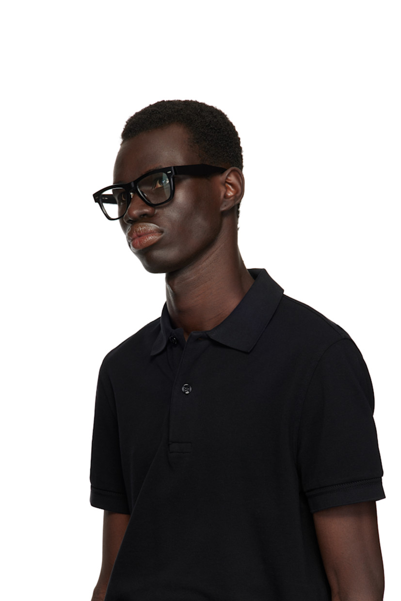 Handcrafted square acetate-frame optical glasses in black.

· Integrated nose pads
· Inset hardware at face
· Includes pouch
· Size: 53.19 145

Part of the 0nly collection.

Supplier color: Black