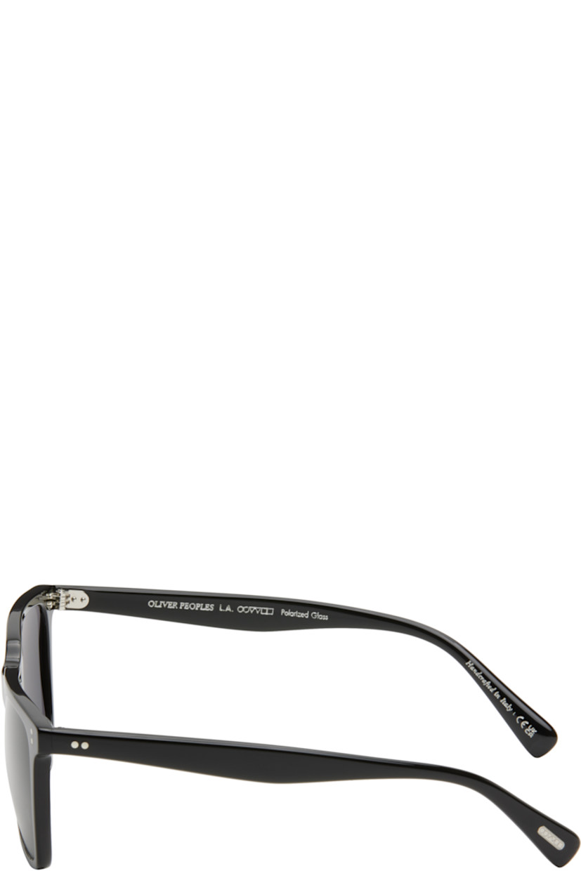 Handcrafted rectangular acetate-frame sunglasses in black.

· Polarized gray lenses 
· 100% UVA/UVB protection
· Integrated nose pads
· Inset hardware at face
· Includes case
· Size: 53.19 145

Supplier color: Black/Midnight express