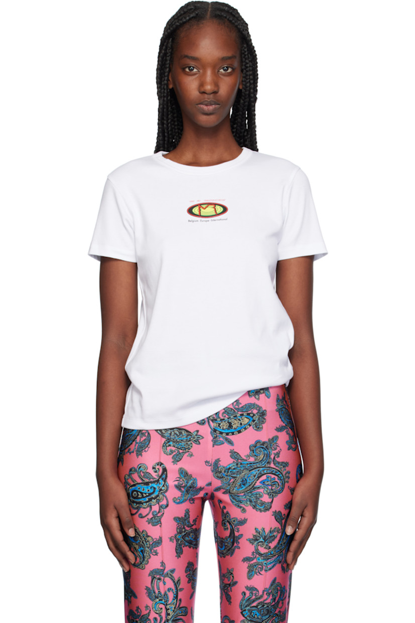 Cotton jersey T-shirt.

· Rib-knit crewneck
· Logo graphic printed at chest

Supplier color: White
