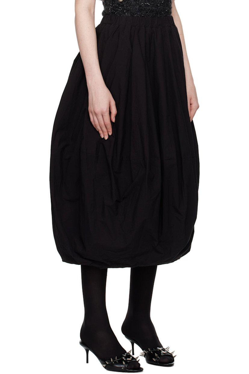 Cotton taffeta midi skirt.

· Gathering at elasticized waistband
· Bubble hem

Supplier color: Black