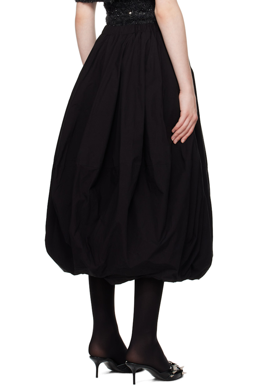 Cotton taffeta midi skirt.

· Gathering at elasticized waistband
· Bubble hem

Supplier color: Black