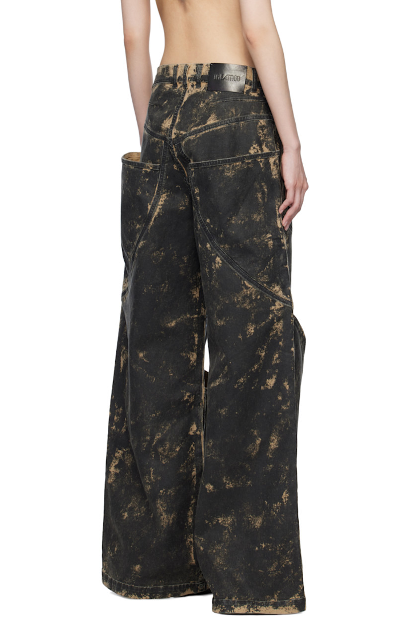 Stretch denim jeans. Fading throughout.

· Belt loops
· Four-pocket styling
· Zip-fly
· Patch pockets at legs
· Leather logo patch at back waistband
· Logo embroidered at back pocket
· Logo-engraved antiqued silver-tone hardware

Supplier color: Beige/Black