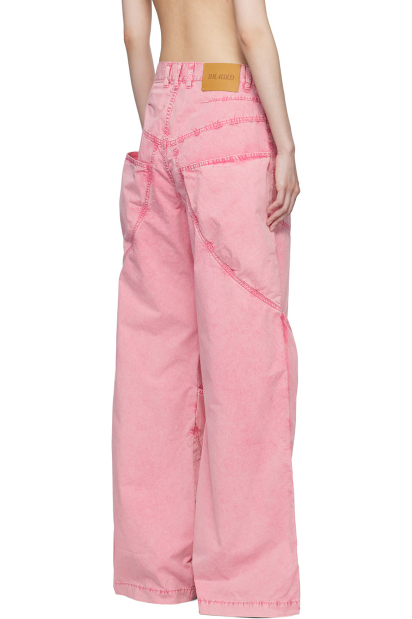 Non-stretch denim jeans. Fading throughout.

· Belt loops
· Four-pocket styling
· Zip-fly
· Patch pockets at legs
· Leather logo patch at back waistband
· Logo embroidered at back pocket
· Logo-engraved antiqued silver-tone hardware

Supplier color: Pink