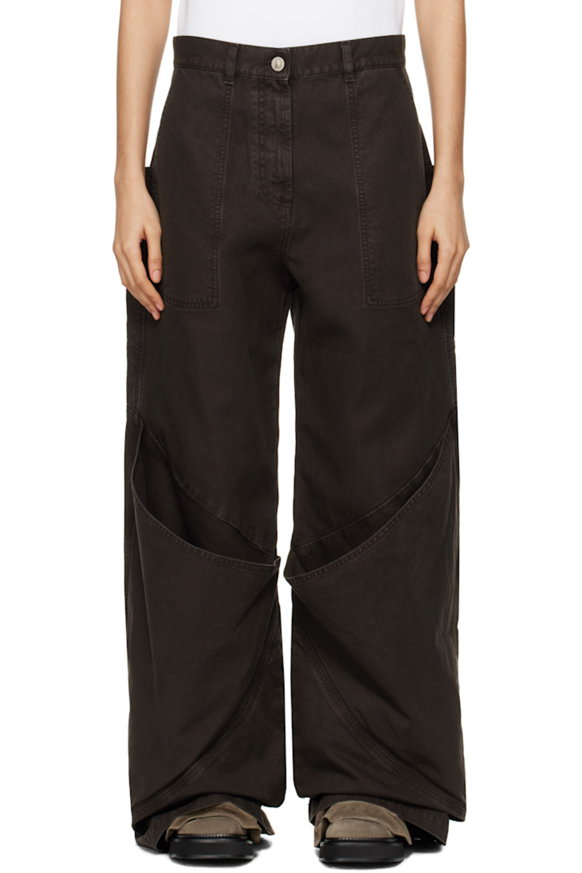 Non-stretch denim jeans. Subtle fading throughout.

· Belt loops
· Four-pocket styling
· Zip-fly
· Patch pocket at knees
· Leather logo patch at back waistband
· Darts at back waistband
· Logo embroidered at back pocket
· Logo-engraved antiqued silver-tone hardware

Supplier color: Brown