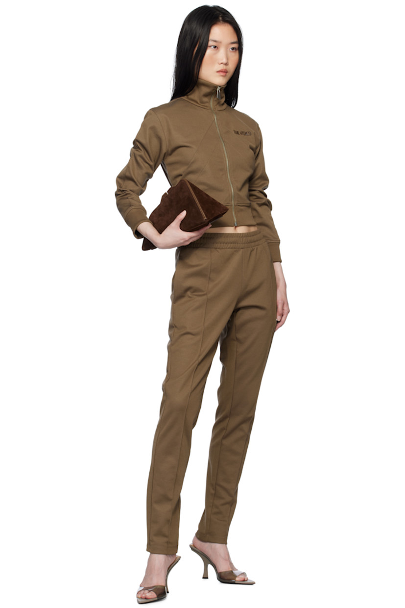 Cotton-blend jersey track jacket.

· Rib-knit funnel neck, hem, and cuffs
· Zip closure
· Logo bonded at chest
· Patch pockets

Supplier color: Brown
