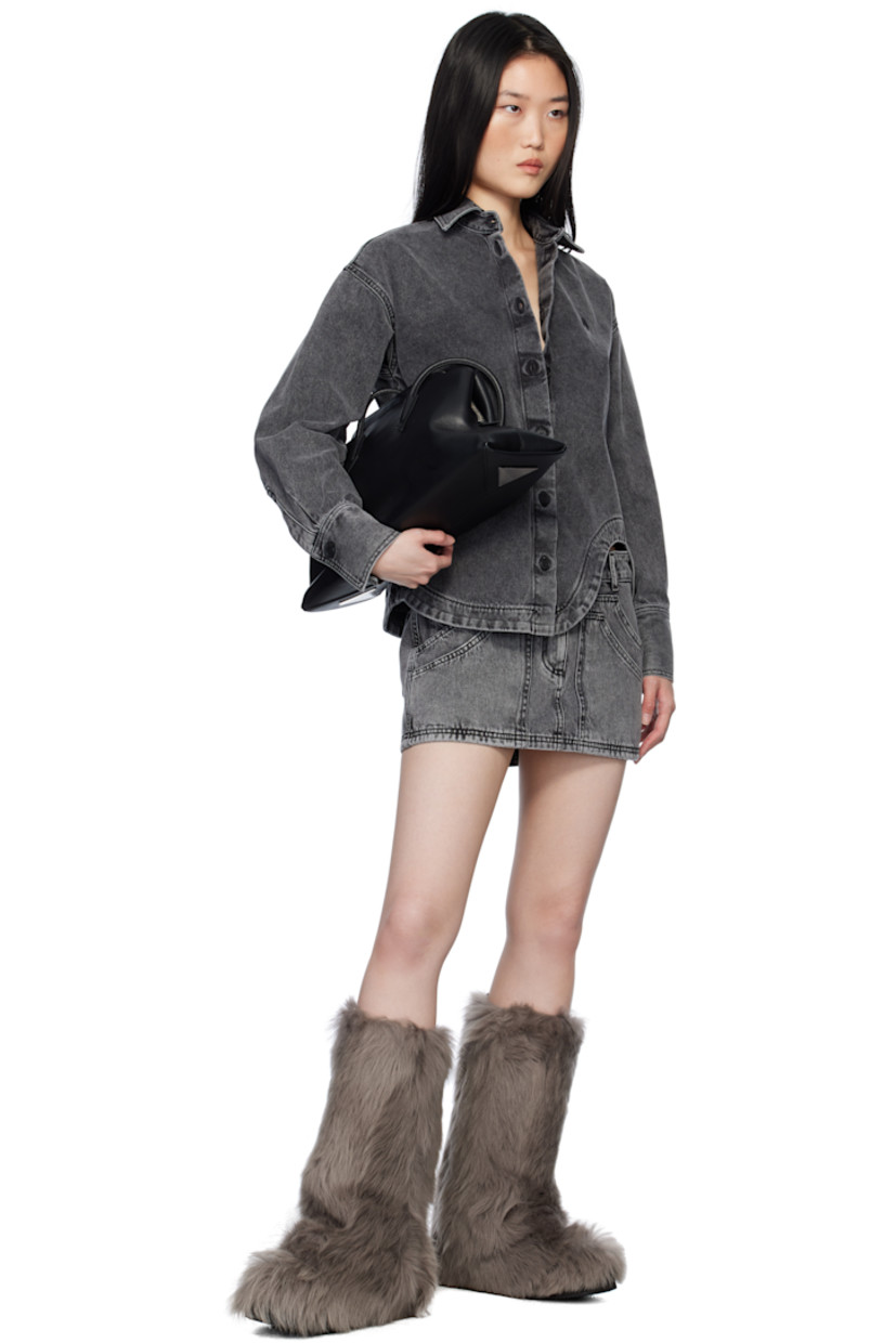 Mid-calf lambskin shearling boots in taupe.

· Layered construction
· Square toe
· Pull-loop and logo hardware at heel tab
· Stacked rubber heel and midsole
· Treaded rubber sole
· Heel: H1.5"

Supplier color: Taupe