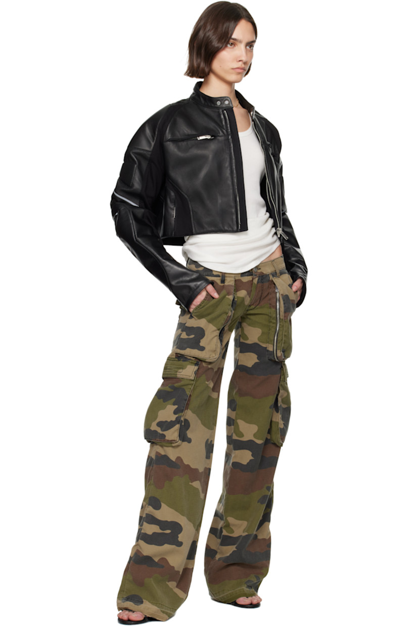 Grained lambskin jacket. Perforations and reflective trim throughout.

· Paneled construction 
· Adjustable press-stud fastening at band collar
· Zip closure
· Zip pockets
· Cropped hem
· Padded shoulders and sleeves
· Zip vent and velcro strap at cuffs
· Locker loop at back collar
· Zip pocket at interior
· Full mesh lining 

Supplier color: Black
