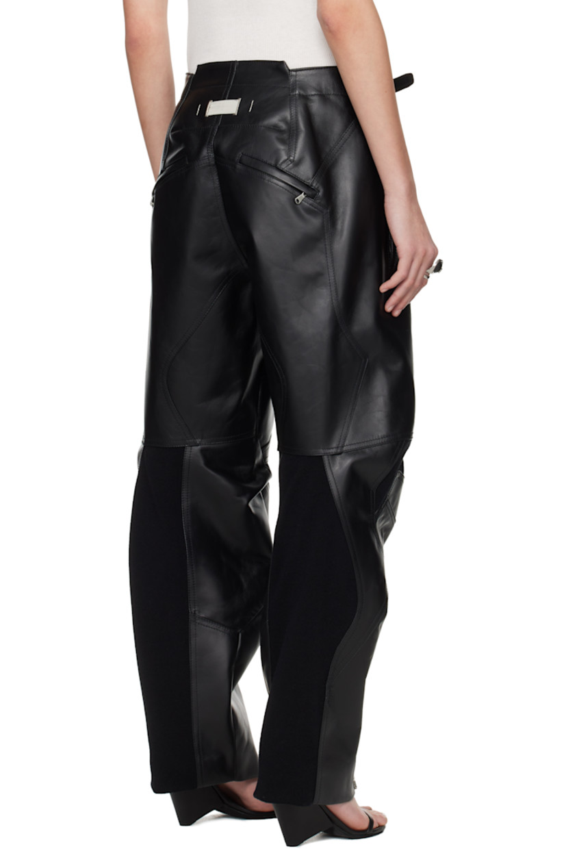 Grained bullskin pants. Ribbed jersey panels throughout.

· Integrated press-release strap at waistband
· Four-pocket styling
· Exposed zip fly
· Zip vent at cuffs
· Locker loop at back waistband

Supplier color: Black