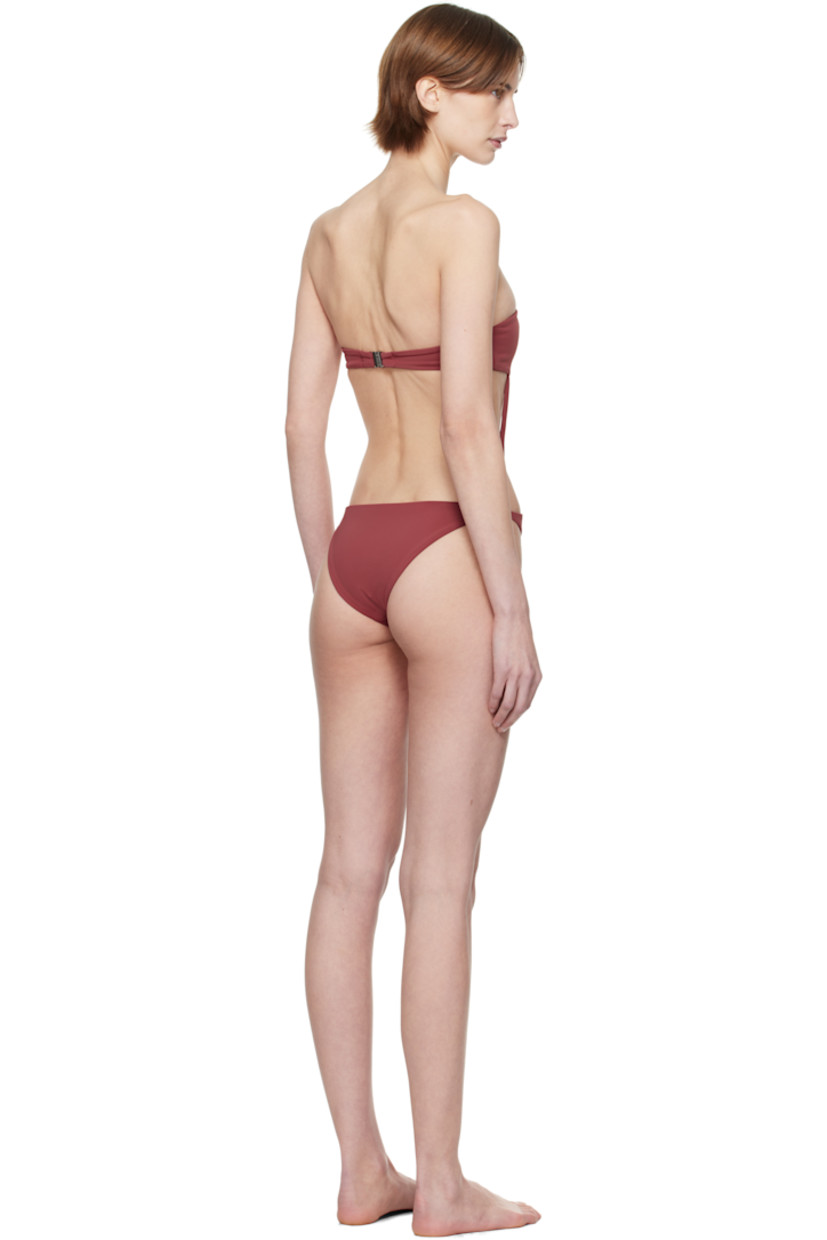 ECONYL® stretch recycled nylon jersey one-piece swimsuit.

· Strapless construction
· Straight neck
· Cutout at waist 
· Tab-slot fastening at open back 
· Fully lined
· Logo-engraved silver-tone hardware

Wholesale exclusivity at SSENSE.

Supplier color: Chilli