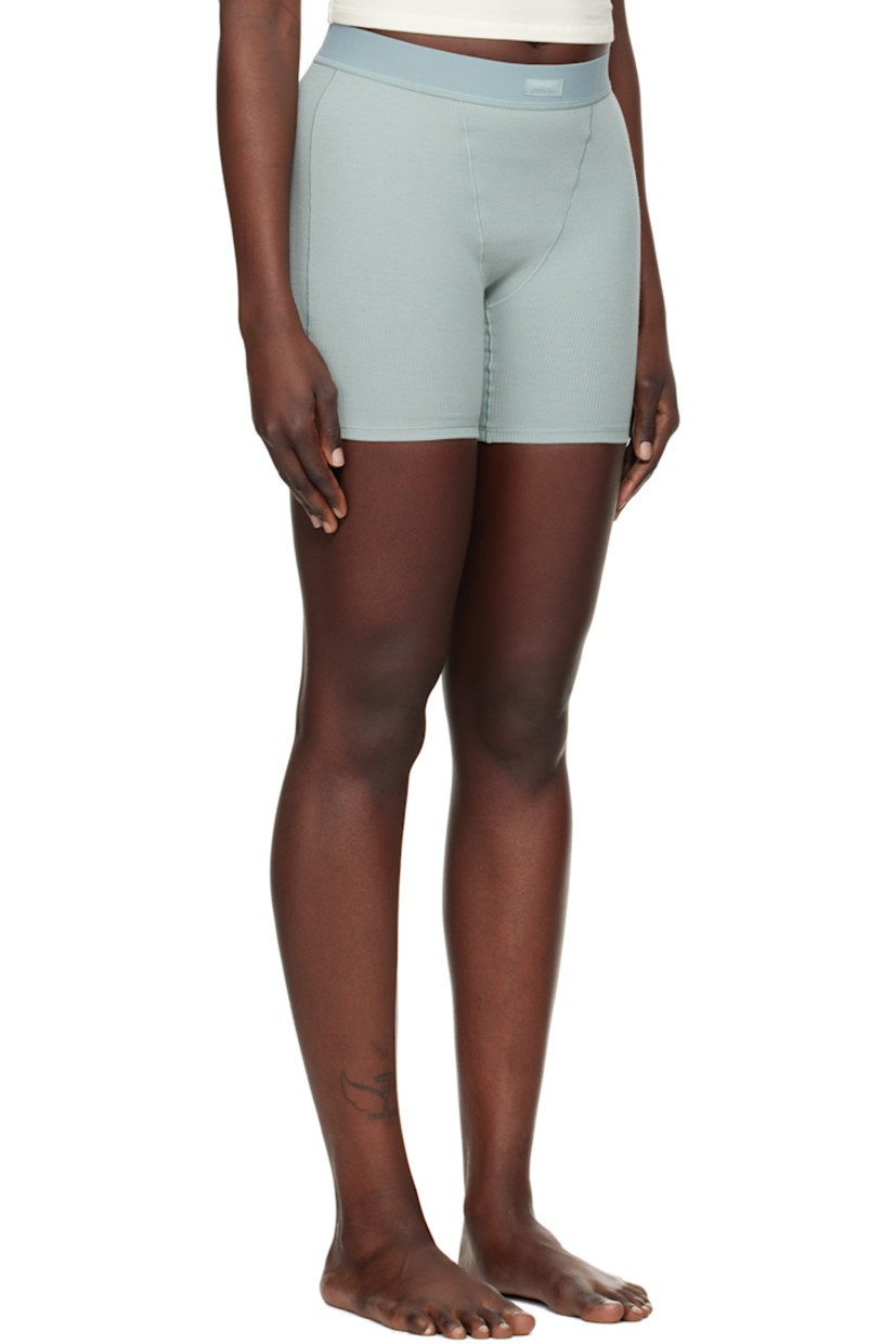 Pack of three stretch cotton ribbed jersey boy shorts. Lightweight and breathable. 

· Logo patch at elasticized waistband
· Topstitching at front and back 
· Gusset at inseams
· Partial jersey lining

Supplier color: Vapor spruce