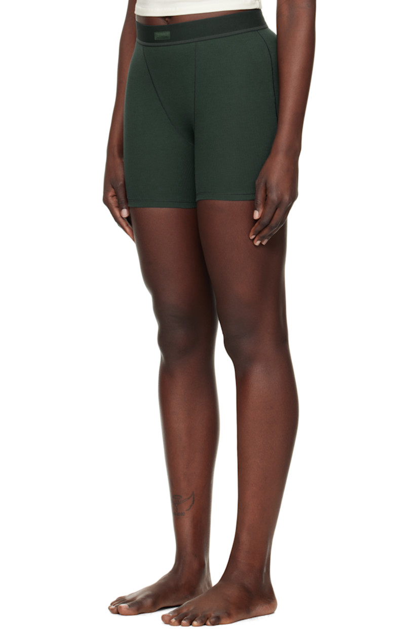 Pack of three stretch cotton ribbed jersey boy shorts. Lightweight and breathable. 

· Logo patch at elasticized waistband
· Topstitching at front and back 
· Gusset at inseams
· Partial jersey lining

Supplier color: Vapor spruce