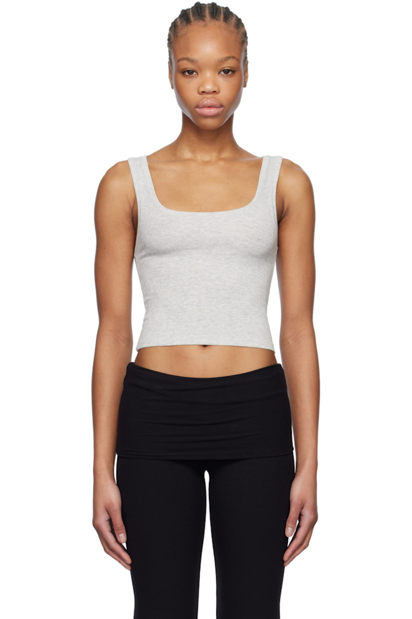 Pack of three lightweight stretch cotton ribbed jersey tank tops.

· Square neck
· Cropped hem
· Logo patch at back collar

Supplier color: Sugar pink multi