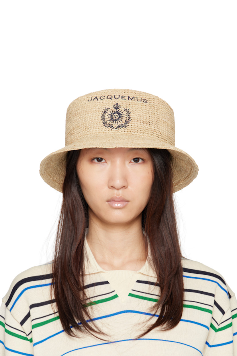 Woven raffia beach hat.

· Logo and graphic embroidered at face
· Grosgrain browband

Supplier color: Natural