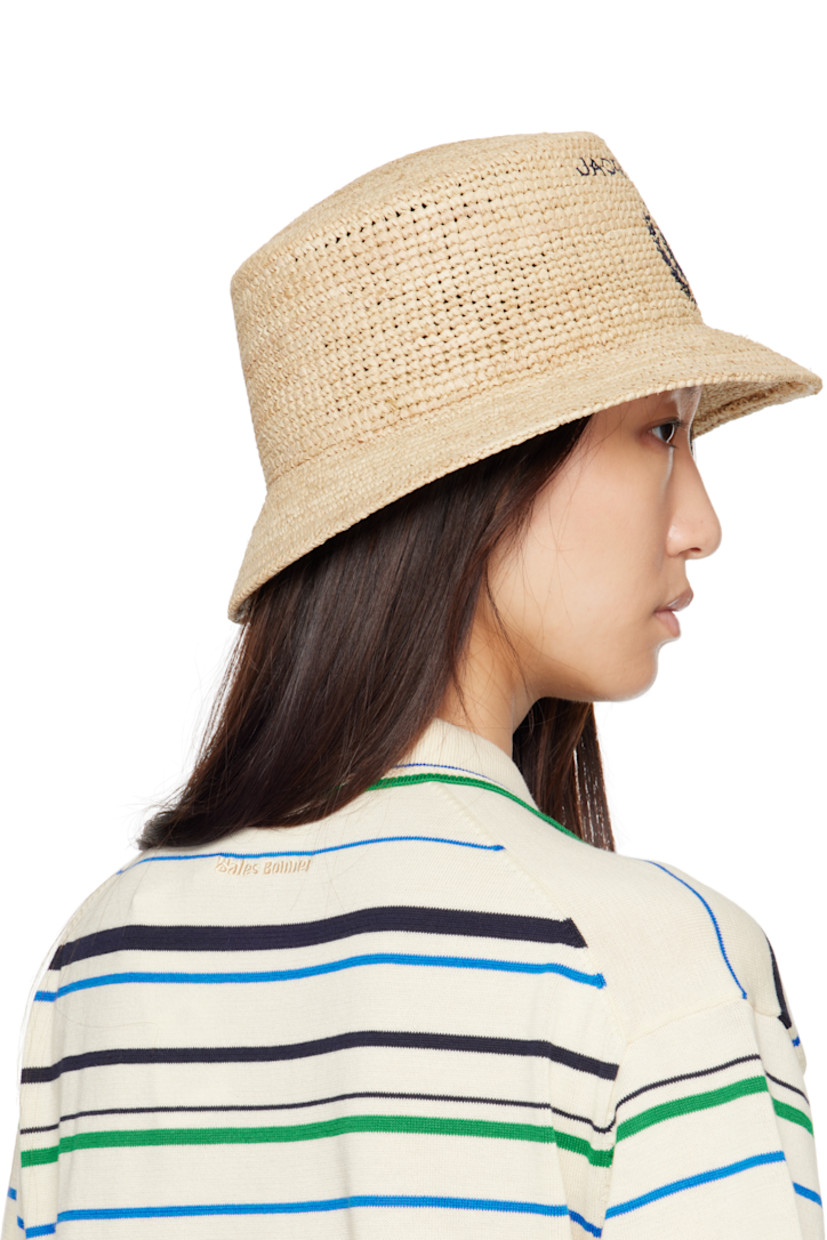 Woven raffia beach hat.

· Logo and graphic embroidered at face
· Grosgrain browband

Supplier color: Natural