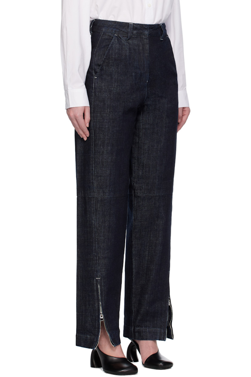 Non-stretch denim jeans. 

· Paneled construction
· High-rise
· Belt loops
· Four-pocket styling
· Zip fly
· Zip vent at cuffs
· Printed logo at back pocket
· Bar tack stitching in off-white

Part of the La Croisière collection.

Supplier color: Dark navy