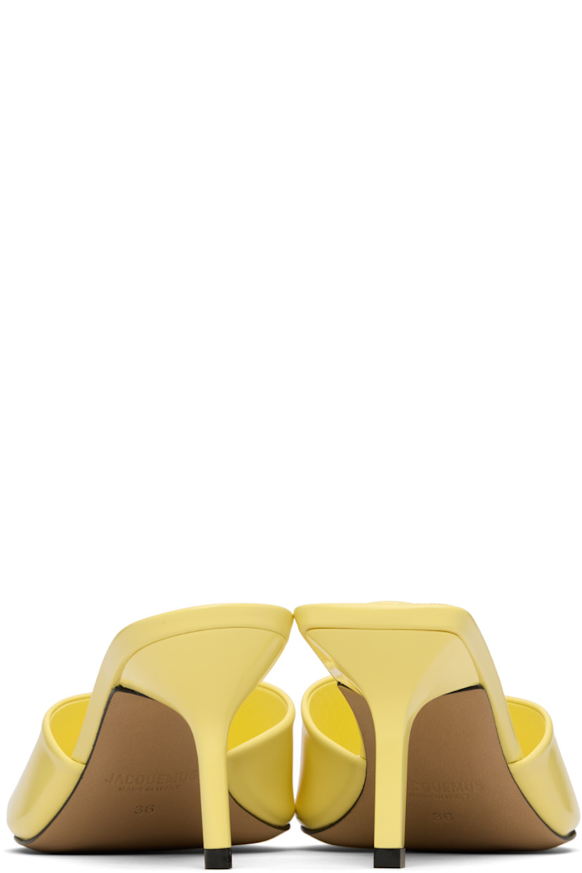 Polished spazzolato calfskin mules.

· Open toe
· Mismatched padding at footbed
· Logo-embossed lambskin footbed
· Lacquered stiletto heel
· Leather sole
· Heel: H2.5"

Part of the La Croisière collection.

Supplier color: Light yellow