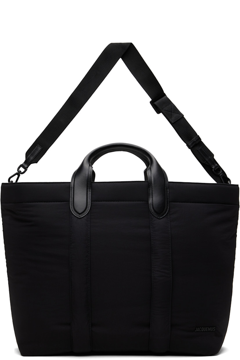 Padded nylon taffeta tote in black. 

· Twin rolled leather carry handles
· Adjustable and detachable webbing crossbody strap
· Logo hardware at face
· Press-stud closure
· Laptop compartment and patch pocket at interior
· Twill lining
· H14" x H24" x D8"

Part of the La Croisière collection.

Supplier color: Black