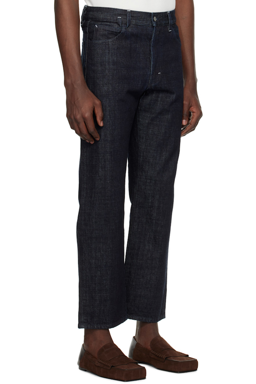 Straight-leg non-stretch denim jeans. 

· Mid-rise
· Belt loops
· Five-pocket styling
· Button fly
· Laser-printed logo at back pocket
· Logo-engraved silver-tone hardware
· Contrast stitching in white

Part of the La Croisière collection.

Supplier color: Dark navy